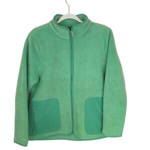 T by Talbots Women’s Sherpa Fleece Zip Jacket Green Size L NWT $119 Retail